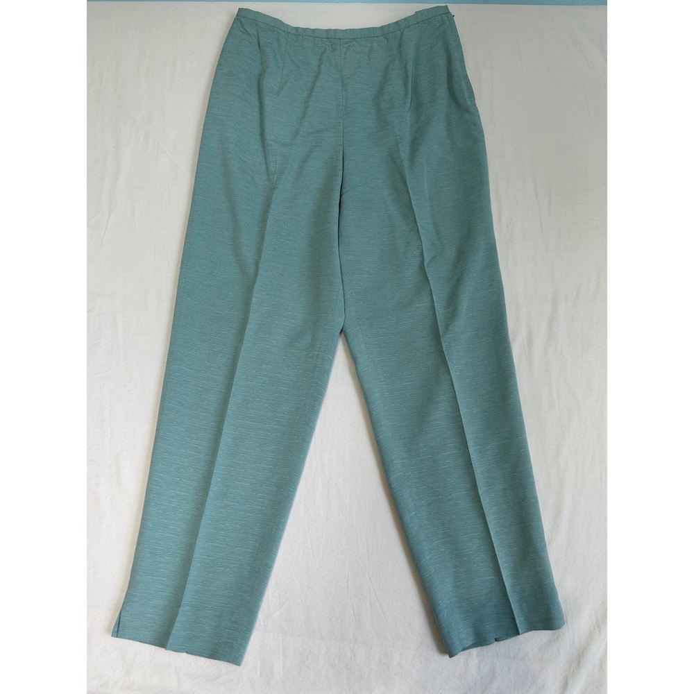 Dana Buchman 100% Silk Seafoam Green Straight Leg Dress Pants Trousers Womens 14